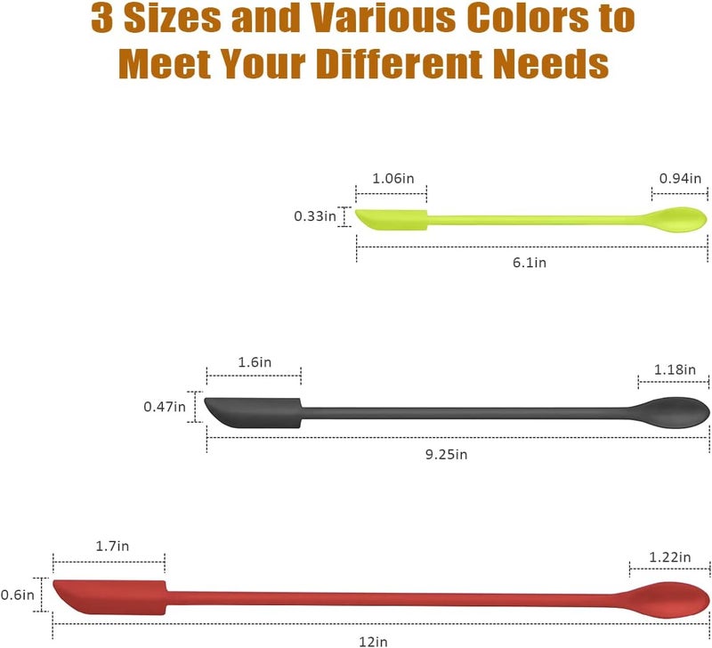 barsone Silicone Spatula Set (6Pcs) - Mini Scraper Tool for Beauty & Food - Reach Every Last Drop, Multi-Size Spatulas for Makeup Jars, Lotion Bottles & Kitchen Containers​ - Image 2
